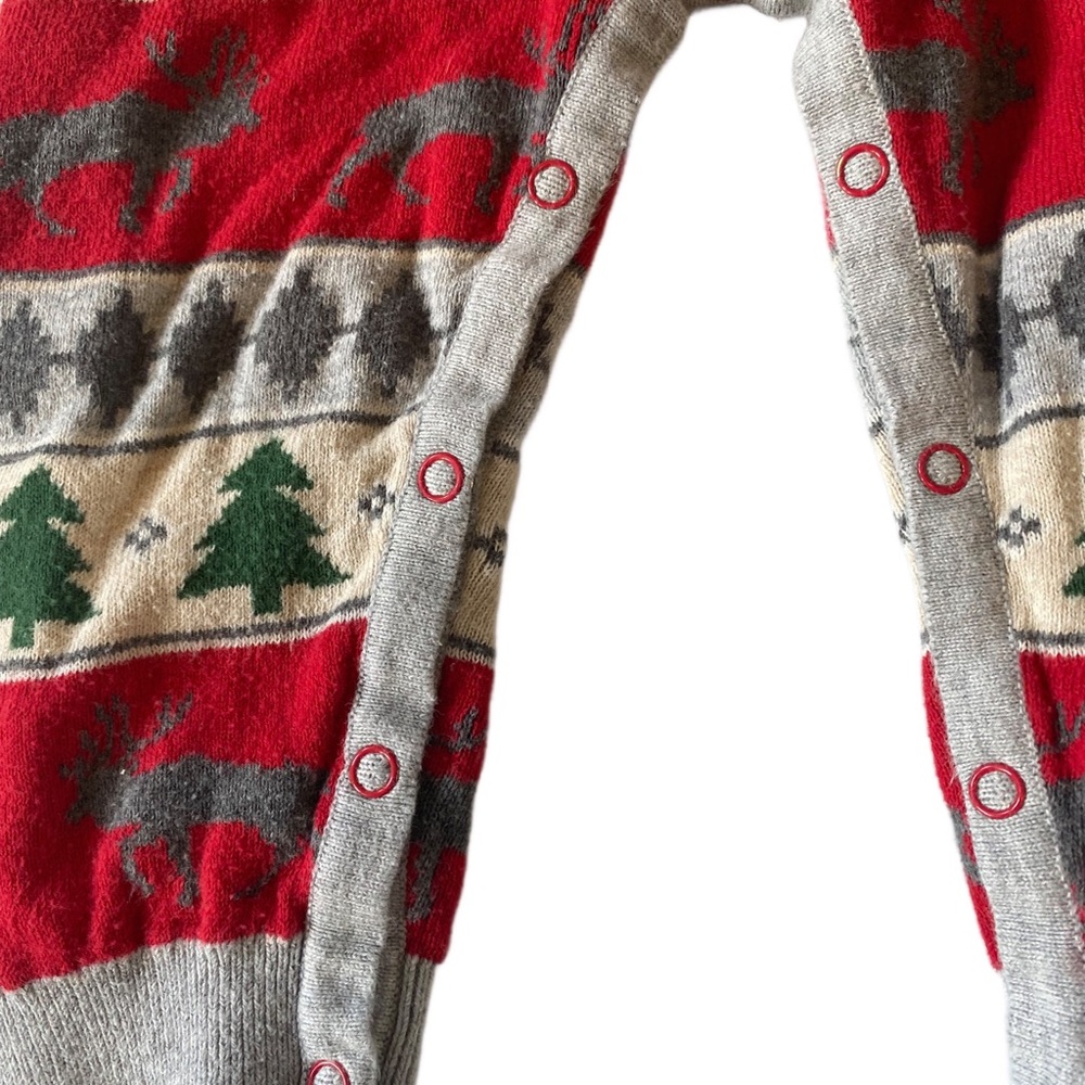 Hatley Baby Holiday Elk Fair Isle Baby Sweater Romper Size 18 to 24 Months - Picture 6 of 7